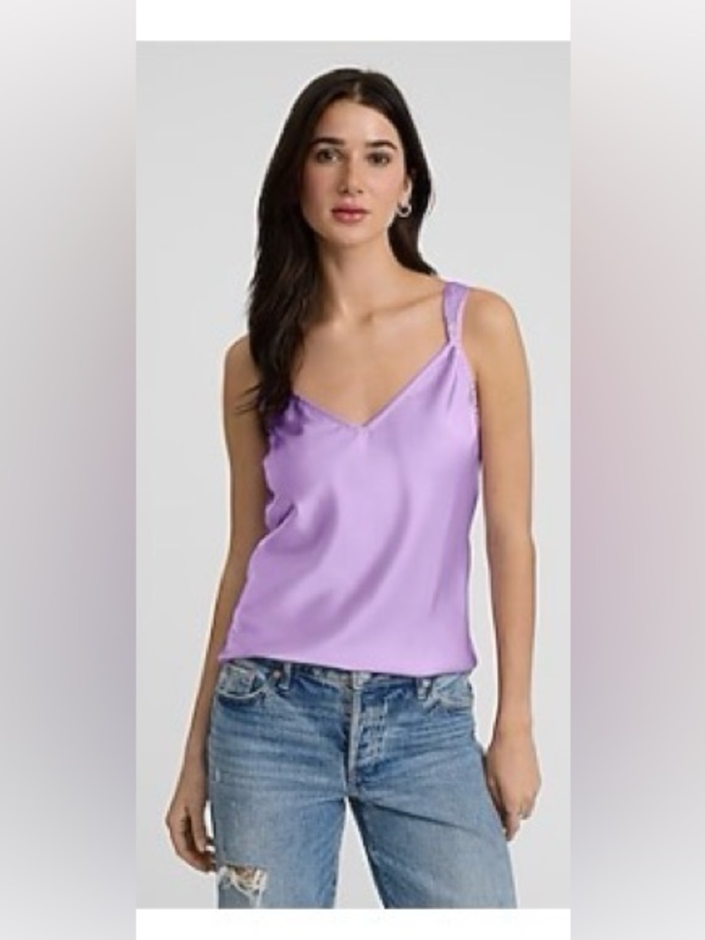 Express Lilac Satin V-Neck Cami Top